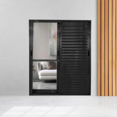 Imagem de Porta Balcão de Alumínio 3 Folhas Móveis 210 X 120cm com Fechadura Lin