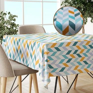 Imagem de Toalha Mesa Plástica Térmica Chevron Am 4 a 6 Lugares 1,60 - IDEALIZA