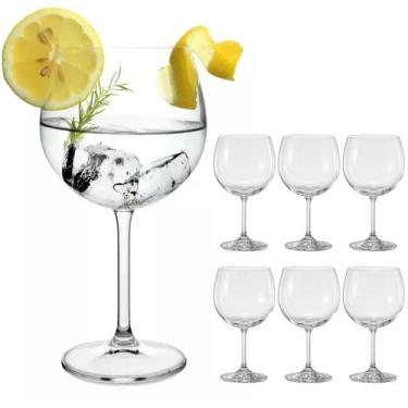 Imagem de Jogo 6 Taças Gin Cristal Titânio Bohemia Flamenco 850ml