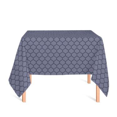 Imagem de Toalha de Mesa Quadrada em Tecido Jacquard Preto Acinzentado e Prata G