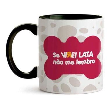 Imagem de Caneca Cerâmica Cachorro Se Virei Lata Não Me Lembro Satira - Distribu