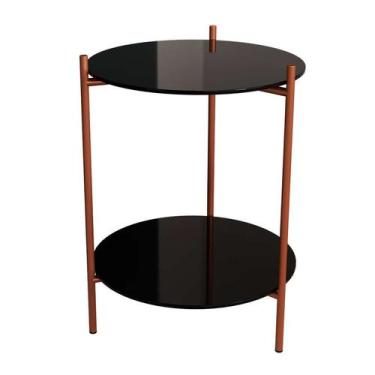 Imagem de Mesa Lateral Marbella Premium Preta e Cobre - New Green
