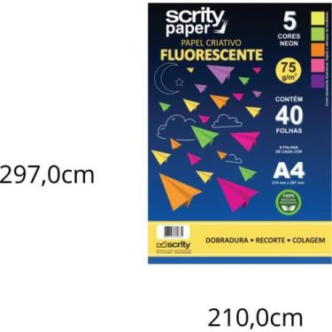 Imagem de Bloco para Educação Artística Fluorescente 5 Cores A4 40 Folhas - SCRI