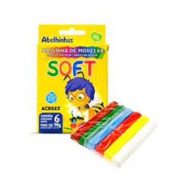 Imagem de Massa Para Modelar Soft Com 6 Unidades - Acrilex, 0,90g, P