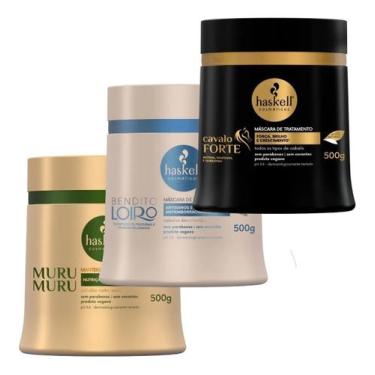 Imagem de Kit Cronograma Capilar Haskell  Cabelos Danificados Crescimento,Regene