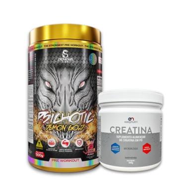 Imagem de Combo Pré Treino Psichotic Demon Gold 500g + Creatina 300g