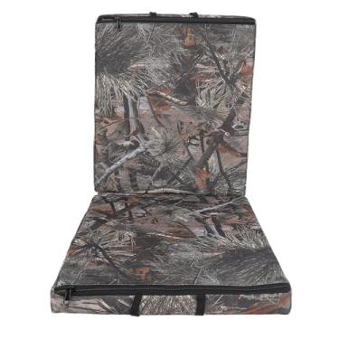 Imagem de Almofada de Assento de árvore Dobrável, Padrão de Camuflagem de Pano Oxford Almofadas de Cadeira Externa Grossa Com Quatro Tiras Adequadas para a Primavera de Outono de Outono