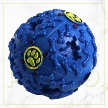 Imagem de Bola Interativa Resistente com Porta Petisco e Som para Cachorros - Pe