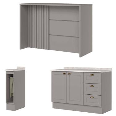 Imagem de Bancada E Balcao Gourmet 146 Cm Ce817 Americana Cinza Calcare Henn