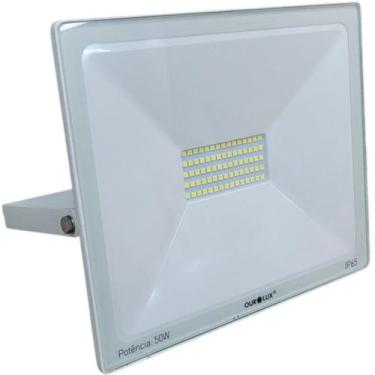 Imagem de Refletor Super Led Branco Frio 50w 6500k Bivolt Jardim - Brazan