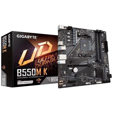 Imagem de Placa Mae Gigabyte B550m K, Chipset B550, Amd Am4, 4 Soquetes Ddr4, M.2, Matx, Ddr4