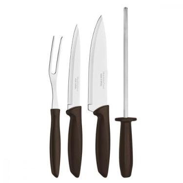 Imagem de Kit para Churrasco Tramontina Plenus com Laminas em Aço Inox e Cabos d