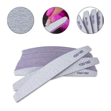 Imagem de Kit 20 Lixa Lavável 100/180 Reutilizável Unhas De Gel Fibra