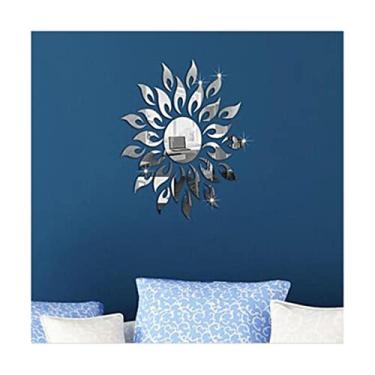 Imagem de esmen Adesivo de parede espelho flor do sol DIY adesivos de parede adesivos adesivos de parede adesivos adesivos de parede acrílico mural arte decoração de fundo para casa