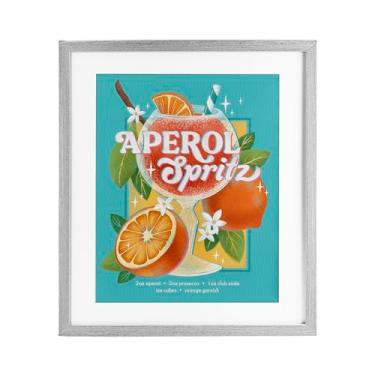 Imagem de Stupell Industries Impressão Emoldurada Refrescante Retro Aperol & Recipe Gray Design Under Glass por Courtney Morgenstern, 16 x 13