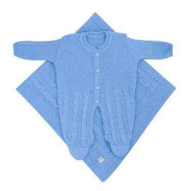 Imagem de Saída de Maternidade Trançado - Kowak, Azul, Claro, RN