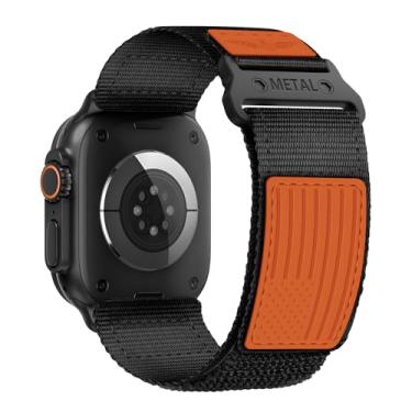 Imagem de Pulseira masculina de nylon resistente para Apple Watch séries 10/9/8/7/6/5/4/3/2/1/SE/SE2 de 38 mm, 40 mm, 41 mm e 42 mm