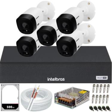 Imagem de Kit 5 Câmeras de Segurança Intelbras Bullet vhl 1120b Dvr 8 canais mul
