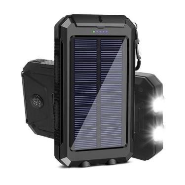 Imagem de Power Bank Solar 10000mah Com Lanterna Led Sos  Carregador Portátil Us
