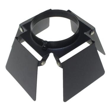 Imagem de predolo Portas de celeiro para trilhos de iluminação, tampa de trilho de iluminação de 4 folhas, regulador de luz fácil de instalar para eventos de casamento, Preto Serve para Diâmetro 91 Mm