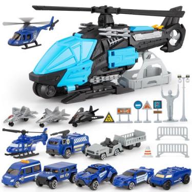 Imagem de Conjunto de brinquedos Police Helicopter XDUOYJOY com veículos para cr