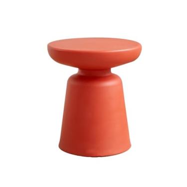 Imagem de Mesa lateral minimalista pequena redonda sofá mesa lateral de canto colorido mini armazenamento sala de estar varanda quarto (vermelho)