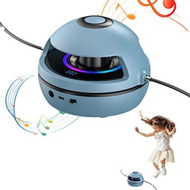 Imagem de ZJchao Corda de Salto Elétrico Com Controle Remoto Ajustável 1-10 Níveis de Velocidade Anti Skid Pad Counting for Kids Adults Indoor Gym Party Outdoor Gym (BLUE)