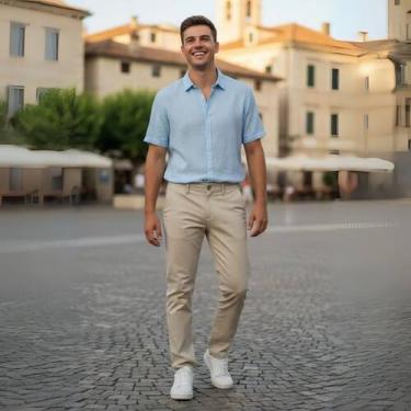 Imagem de Calça Sarja Masculina Calca Masculino Com Lycra Elastano Modelo Esport