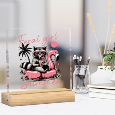 Imagem de Decoração de verão, praia, guaxinim, litoral, placa acrílica, mesa, decoração para casa, casa de fazenda, sala de praia, casa de campo, quarto, sala de jantar