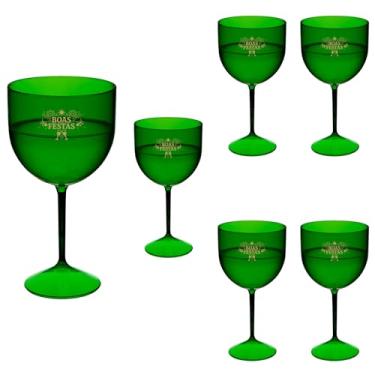 Imagem de Taça Acrílico Gin 500ml Boas Festas 6pçs (VERDE ESMERALDA)