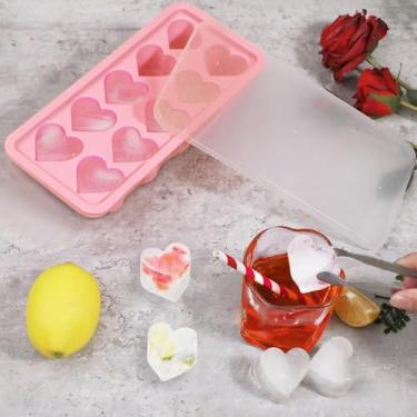 Imagem de Bandeja de gelo de silicone em forma de coração – adequada para o dia dos namorados, chocolate, pudim, geleia e doces, molde manual flexível para freezers