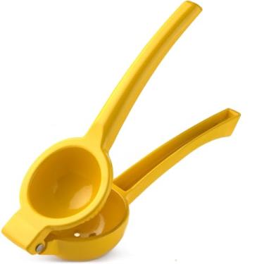 Imagem de Espremedor de limão de metal para cozinha - portátil - espremedor de frutas cítricas fácil de usar - pressione manualmente para extrair o máximo de suco possível - extraia cada gota
