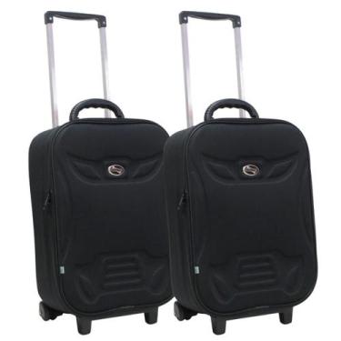 Imagem de Kit 2 malas de viagem média forrada semi-rígida grotaferrata, M, Preto