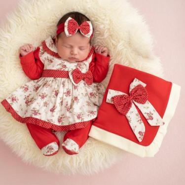 Imagem de Saída de Maternidade Menina Conjunto Roupa Para Bebê Lindinha Floral 0