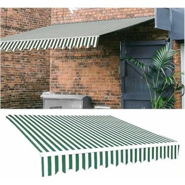 Imagem de Wzglod Tela de substituição de tecido para toldo de pátio, toldo retrátil (apenas tecido), proteção contra chuva UV para ambientes externos e neve, jardim, varanda, chuva, porta, toldo -