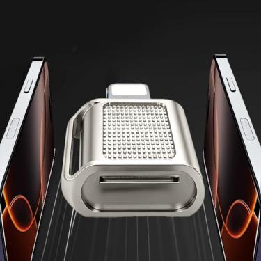 Imagem de Leitor de cartão micro SD compatível com telefone 16/15, mini USB tipo A para leitor de cartão micro SD/TF adaptador de cartão micro SD, Plug and Play, dourado