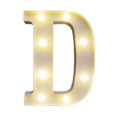 Imagem de Letras de LED em Stand com Lâmpadas Lâmpada Noturna Efeito Luz Branca Quente e Constante Operado por 2 Pilhas AA IP54 À Prova d Água para Aniversário Casamento Casa Festa