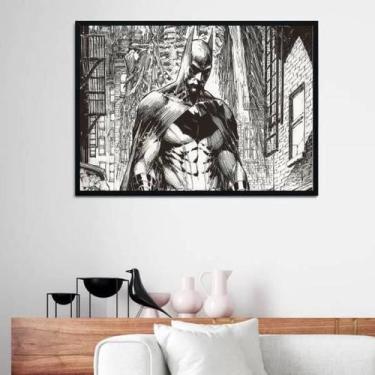 Imagem de Quadro Decorativo Desenho Batman Preto E Branco - Quadros On-Line