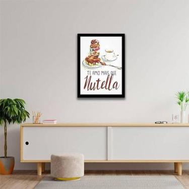 Imagem de Quadro Decorativo Amo Mais Que Nutella 45x34Cm Moldura Preta - Quadros