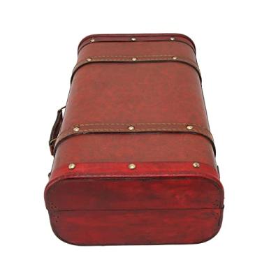 Imagem de Acouto Listando Caixa de Presente de Madeira retrô Vintage, Mala Decorativa de Couro Sintético – baú de Armazenamento de Tesouro Perfeito, Escritório Doméstico, Joias e Presentes Especiais Com