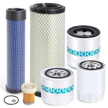 Imagem de Kit de filtro adequado para trator Kubota L2501 L2800 L3200 L3400 L3700SU L3800 HST, filtro de ar, kit de filtro de óleo hidráulico substitui HH164-32430