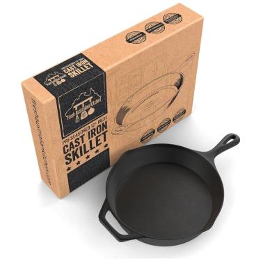 Imagem de O2 fresco Frigideira de Ferro Fundido Pré Temperada, FRESH O2 S12.5, Preto
