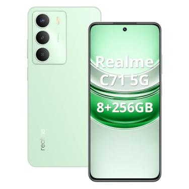 Imagem de Realme C71 Smartphone 5G, Tela de 6.67" 120Hz Polegada, 8GB RAM 256GB ROM 5000mAh Batteria, IP64, Octa Core Dual SIM Verde