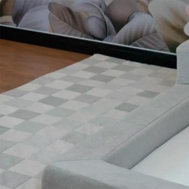 Imagem de Tapete Infantil Mosaico Almofadado de Quarto 218x100cm Cinza - Keiko C