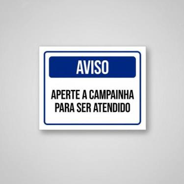 Imagem de Placa Acm De Aviso Aperte A Campainha 18X23 - Sinalizo