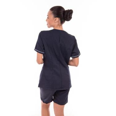 Imagem de Kit com 2 Conjuntos de Jaleco Fechado e Bermuda em Tecido Oxford para 