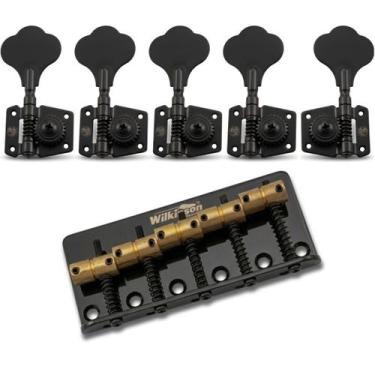Imagem de Tarraxas Jazz Bass 5 Cordas 4x1 + Ponte Wilkinson Com Saddle em Latão 