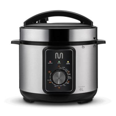 Imagem de Panela de Pressão Elétrica 4L 800W/220V Preta Multi - GO082, Preto, 22