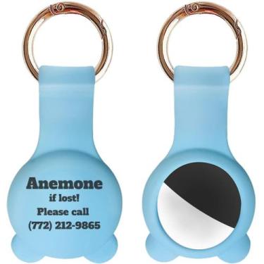 Imagem de Suporte AirTag de texto personalizado AIPNIS Silicone à prova de choqu