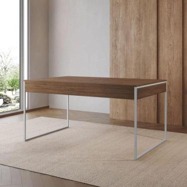 Imagem de Mesa de Jantar Filadélfia Retangular MDF 120CM X 75CM Amêndoa com Base
